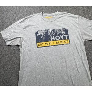 Hoyt Archery Mens Sz 2X Short Sleeve T Shirt Gray Utah Mountain 1931